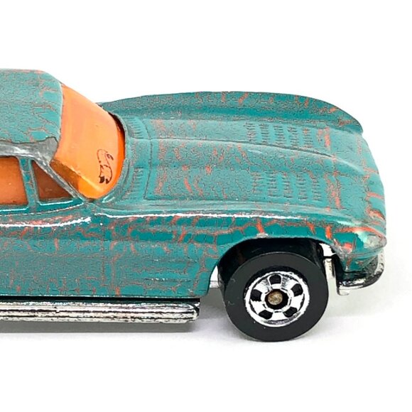 🦋 Hot Wheels Corvette Stingray split window 1979 teal blue orange crackle AS IS - Picture 15 of 16